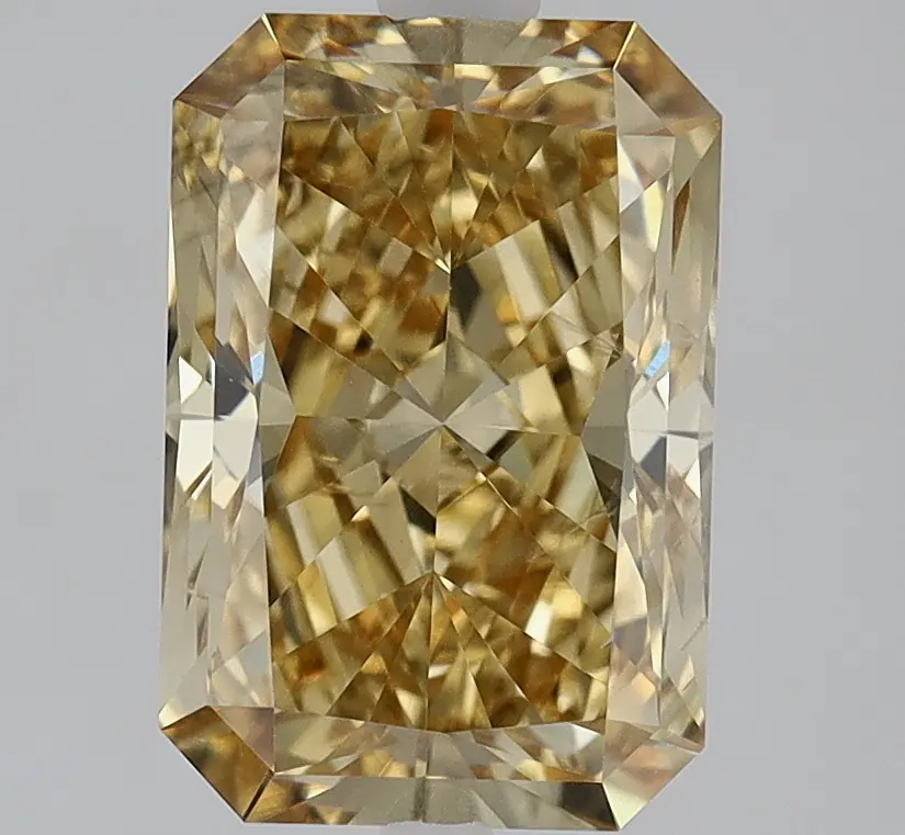 Radiant 1.71ct Fancy Intense Brownish Yellow SI 1